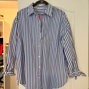 Lilly Pulitzer Blue and White Striped Blouse